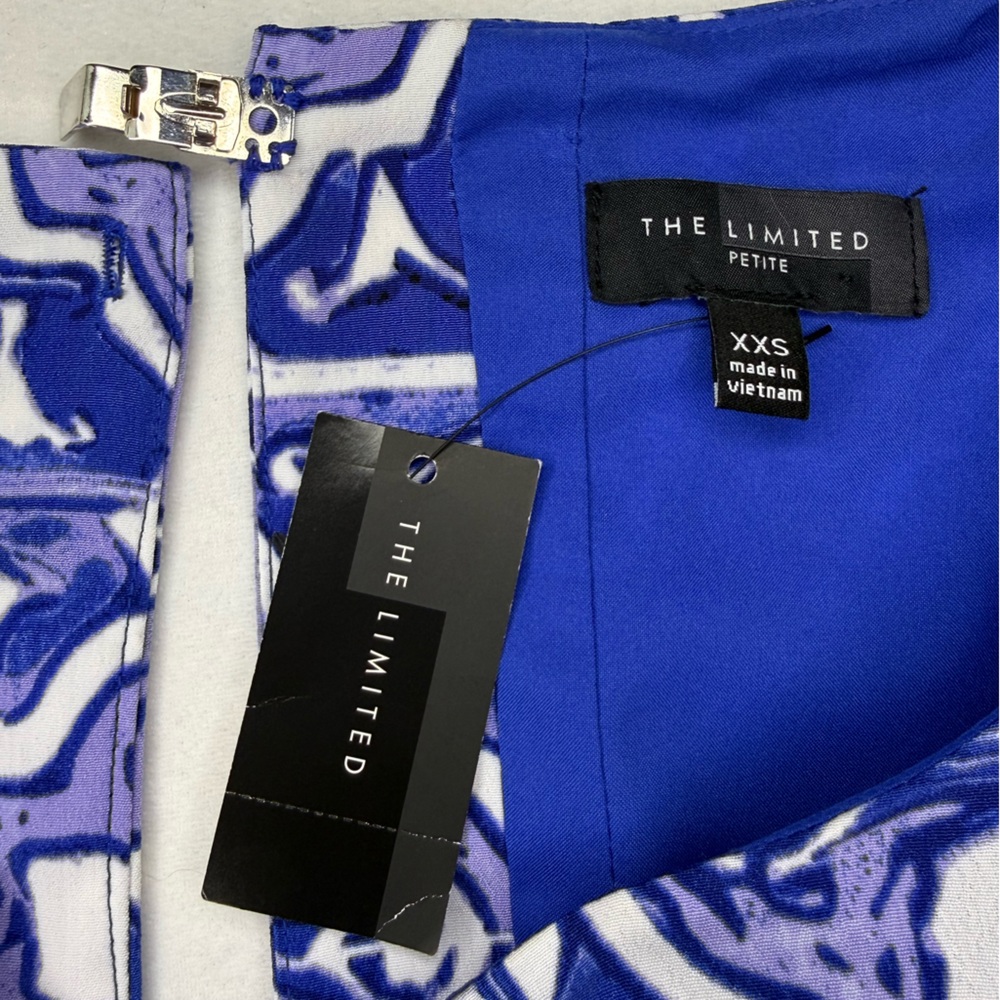 NWT The‎ Limited Blue and White Tile-Print Mini Dress - Picture 4 of 11